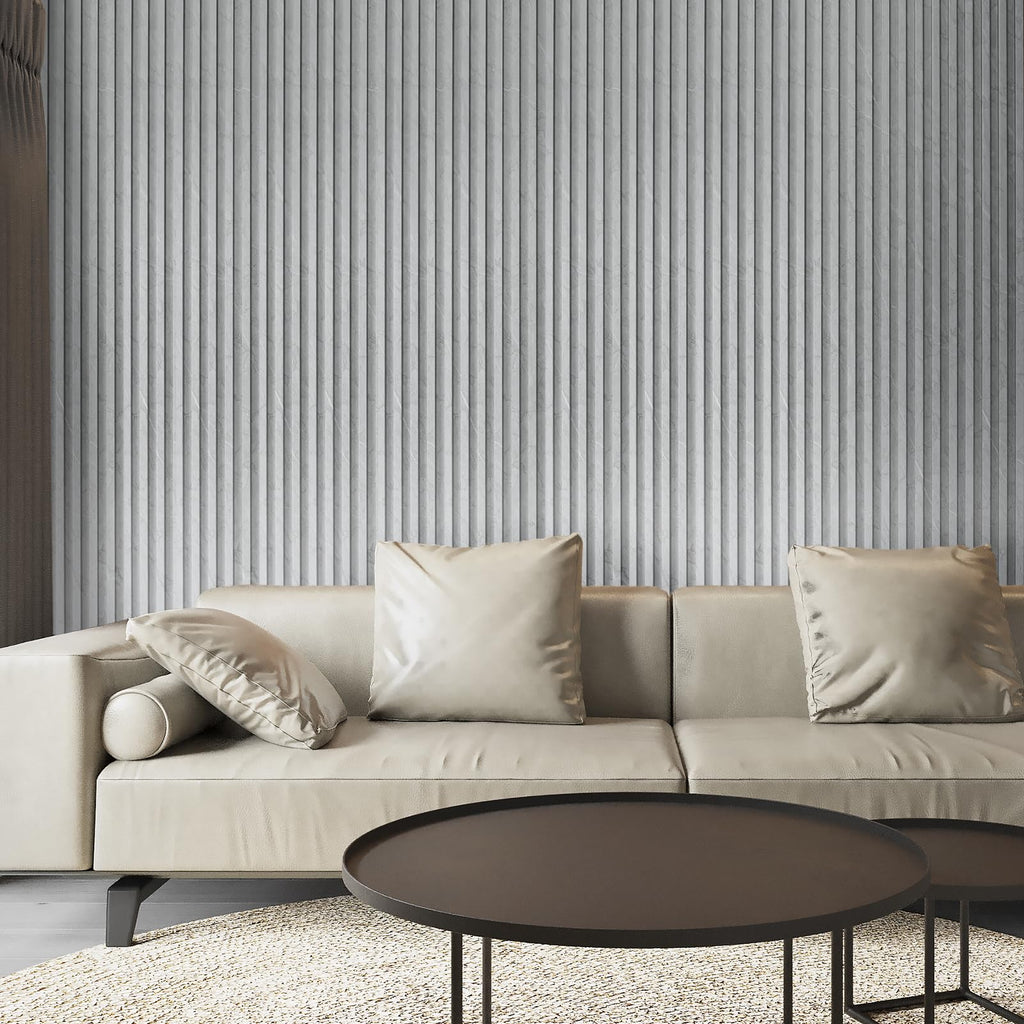 96 x 6 Inch WPC Slat Wall Paneling for Interior Decor, 8-Pack, Slate