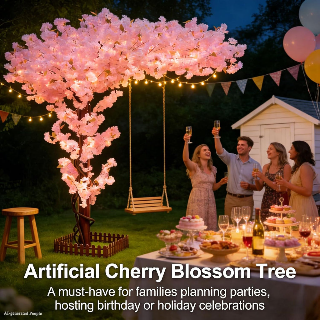 10FT Tall Artificial Cherry Blossom Trees Large for Indoor Outdoors,Fake Japanese Cherry Blossom Tree Light Pink