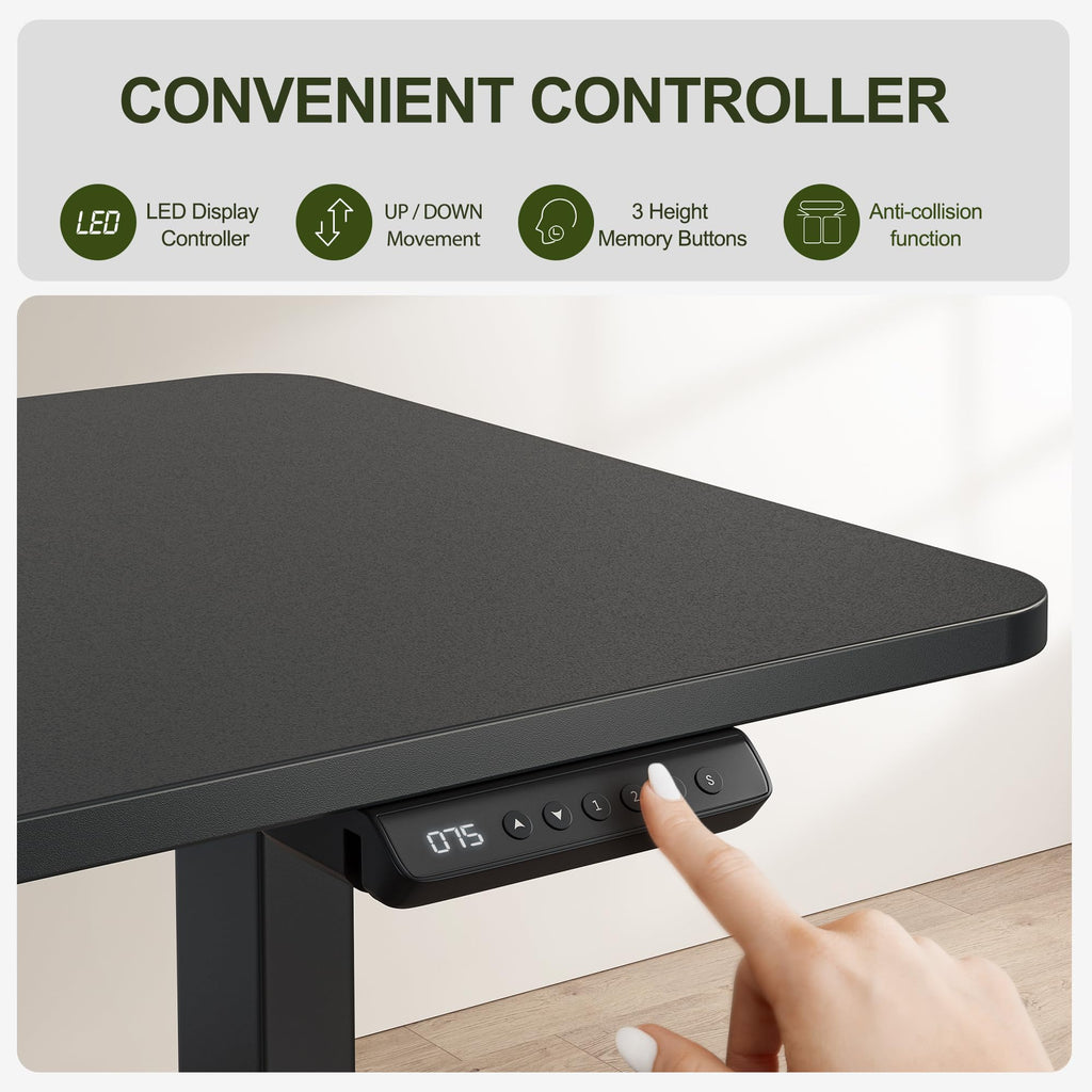 L-Shaped Standing Desk - 63 x 55 Inch Adjustable Corner Standing Desk with Charging Station - L Shape Sit Stand Table