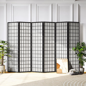 Room Divider 6 Panel, 6ft Folding Privacy Screen for Room Separation, Shoji Screen Japanese Style Room Divider Wall