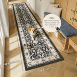 Washable Runner Rug, 2x10 Non-Slip Vintage Farmhouse Hallway Runner Rug with Rubber Backing, Boho So