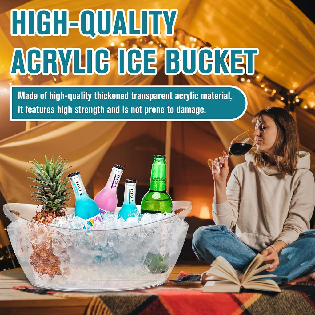 Ice Buckets for Parties, Ice Bucket for Cocktail Bar, 5.5L Drink Buckets for Parties, Wine Cooler, Champagne - Set of 2