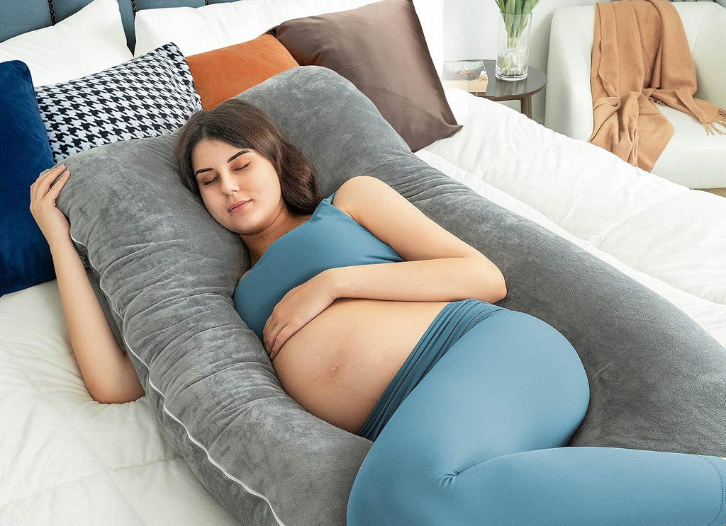 Pregnancy Pillow, U Shaped Full Body Pillows for Sleeping Support, 55 Inch Maternity Pillow for Pregnant Women with