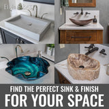 Eden Bath Caribbean Wave Round Glass Sink Bowl Bathroom Vessel Sink for Vanity Top