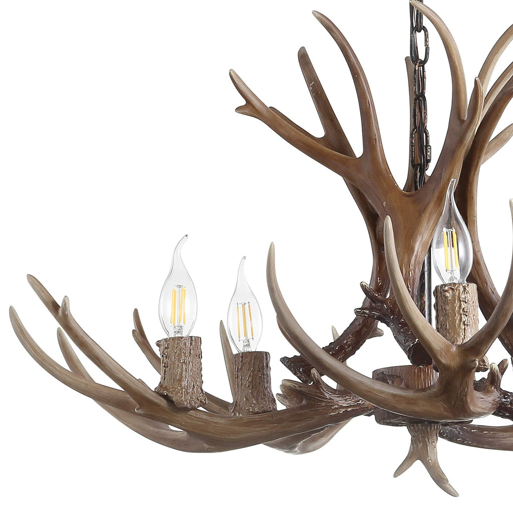 Eldora 5-Light Resin Antler Chandelier 30", Brown