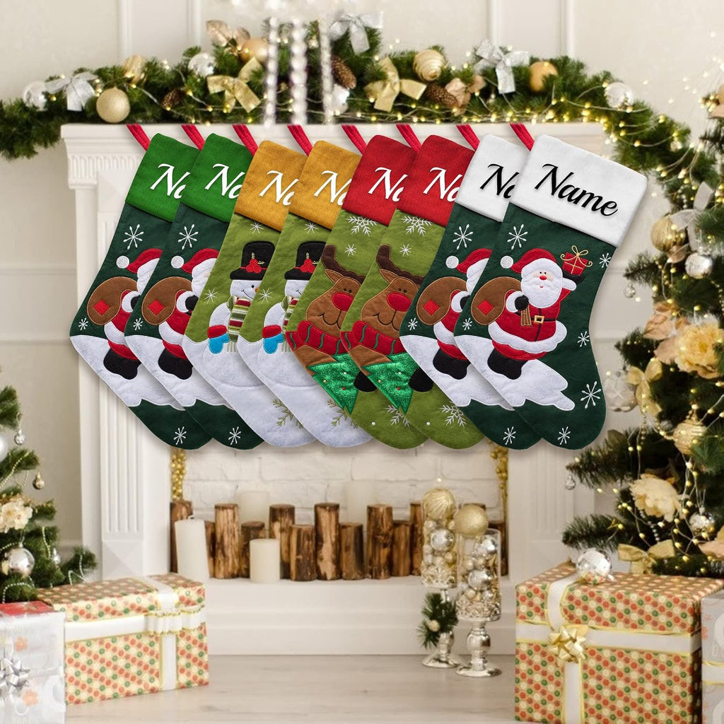 Set of 1 Christmas Stockings with Name Family Ornament for Xmas Holiday Decoration
