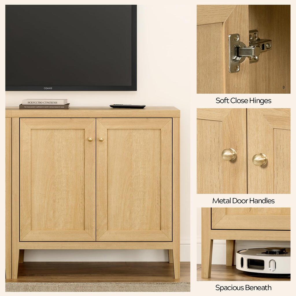 Sideboard Buffet Cabinets Set of 3 with Adjusable Shelves, Farmhouse Storage Cabinet, Credenza, Accent Cabinet