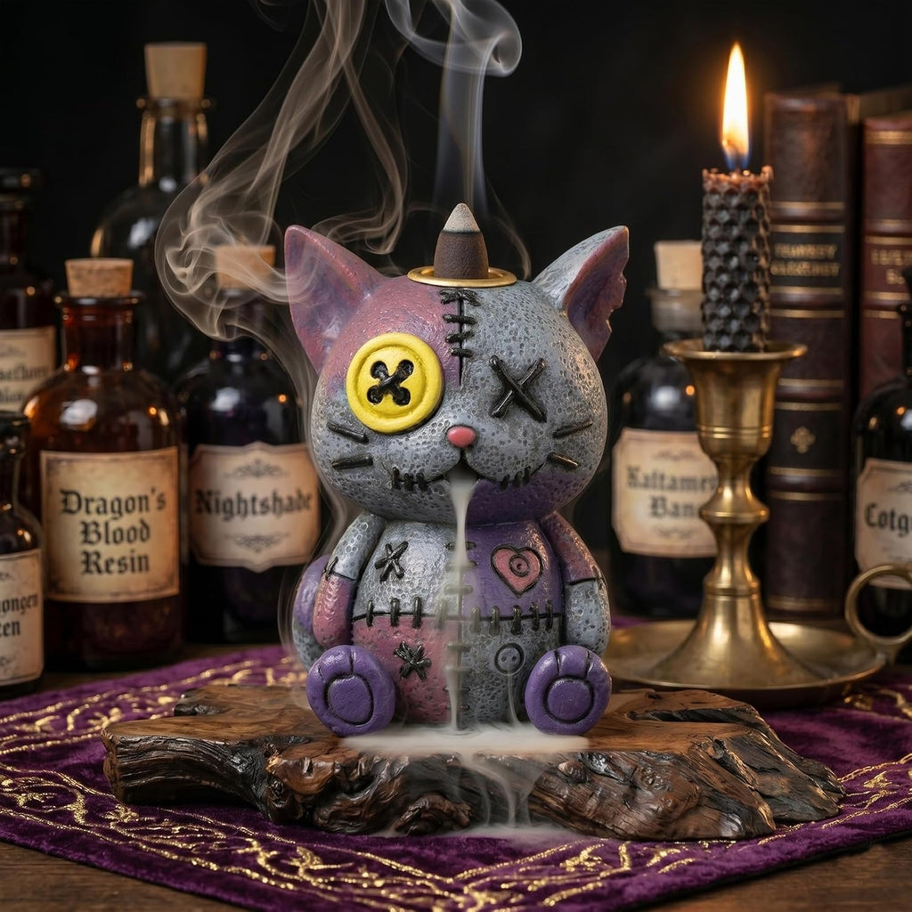 Voodoo Doll Backflow Incense Burner - Decorative Incense Cone Holder with Cascading Smoke Effect, Collectible