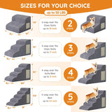 Dog Stairs for Small Dogs, 4-Step Dog Ramp for Bed 19.7" H, Dogs Steps for Bed, Couch