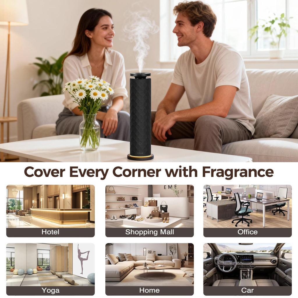 Hotel Scent Diffuser, Waterless Scent Diffuser, Quiet Operation, Suitable s, Offices, and Hotels, Contains Five
