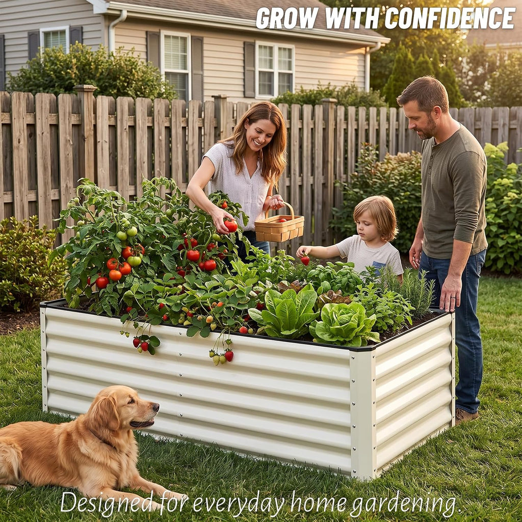 Galvanized Raised Garden Bed 8x4x2FT Outdoor Large Metal Planter Box Steel Kit for Planting Vegetables, Flowers