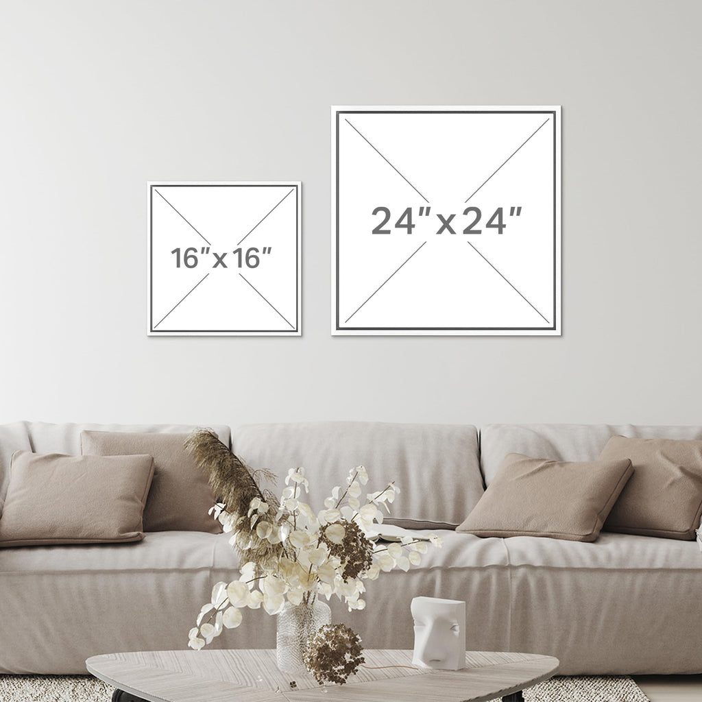 Framed Canvas Print Wall Art Set Mystic River Fog Waterfront Nature Illustrations Modern Art Minimal Relax/Calm