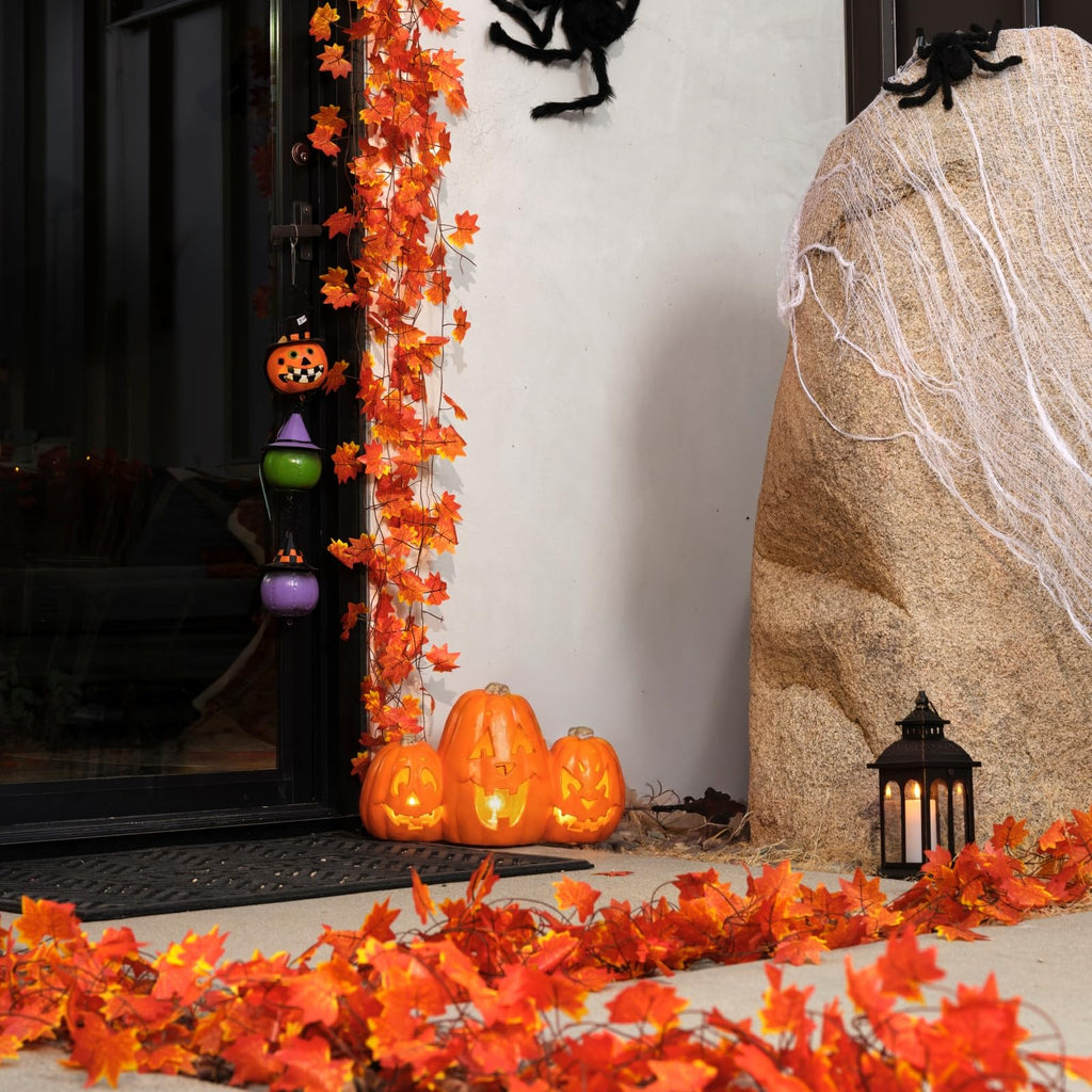 24 Pack Fall Leaf Garland, Total 168Ft Artificial Fall Maple Leaves Autumn Vines Garland Thanksgiving Decor Fireplace