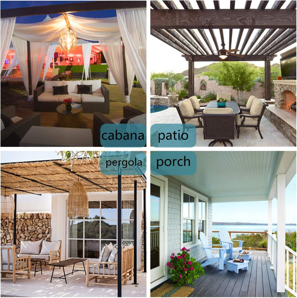 Waterproof Indoor/Outdoor Curtains Thick | Privacy Grommet Curtains , Porch, Pergola, Cabana, 1 Panel, 84W x 108L
