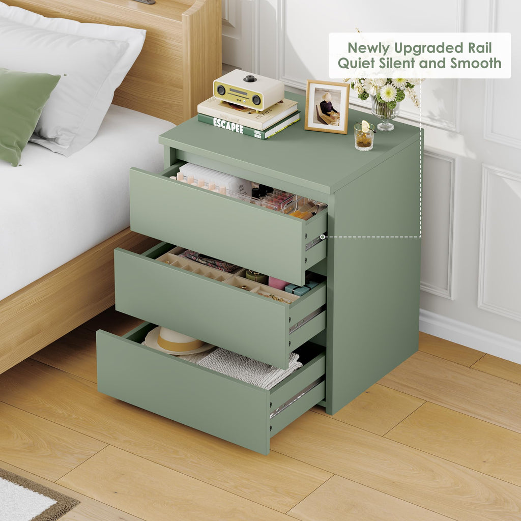 Small Nightstand Bedside Table Nightstand with 3 Drawer