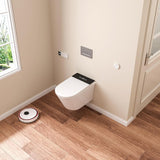 Wall Hung Smart Toilet, Elongated Wall Hung Toilet with Bidet Built In, Heated Seat, Warm Water Wash, Air Dryer