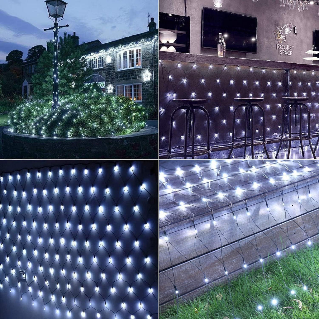 2Pack 4FT x 6FT Solar Net Mesh Lights Christmas Outdoor, White