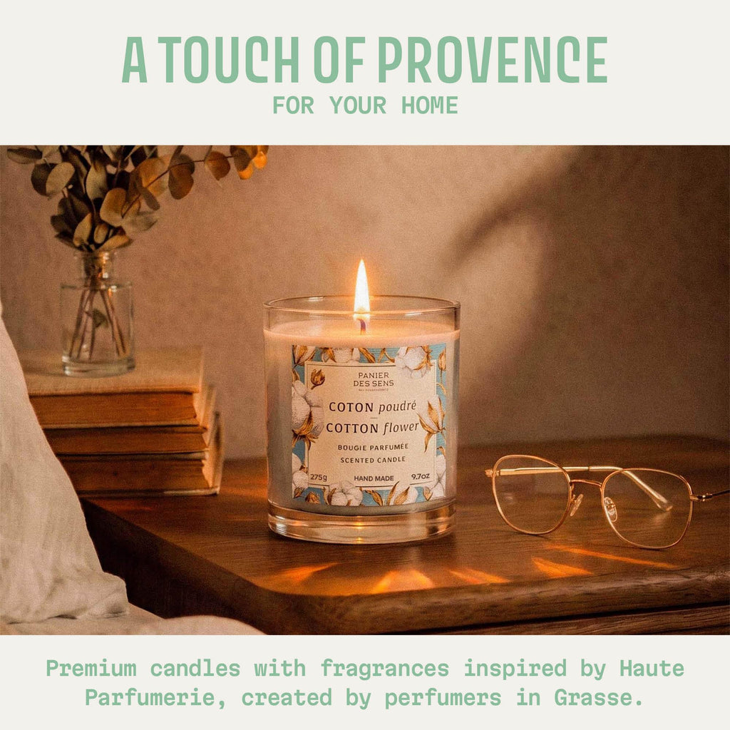 Cotton Flower Scented Candle Gift for Women, 9.7 oz