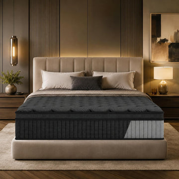 King Mattress 12 Inch in a Box, Hybrid Memory Foam and Spring Core, Medium Firm, Extra Edge Support, Firm Support