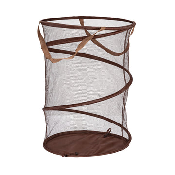 Pop-Up Mesh Laundry Hamper, Brown