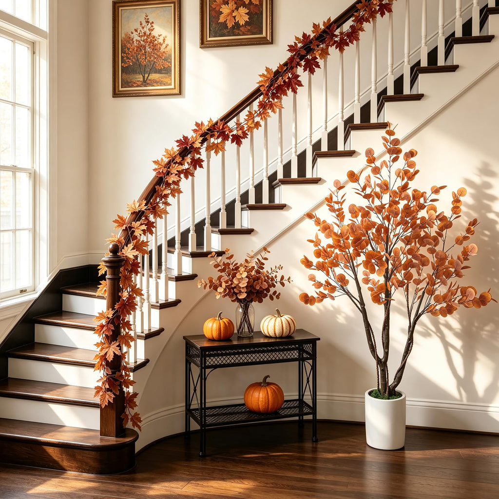Artificial Fall Eucalyptus Tree 5FT, Indoor Outdoor Faux Tree