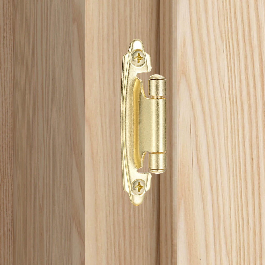 Gold Cabinet Hinges, 1/2" Overlay, 4 Pack