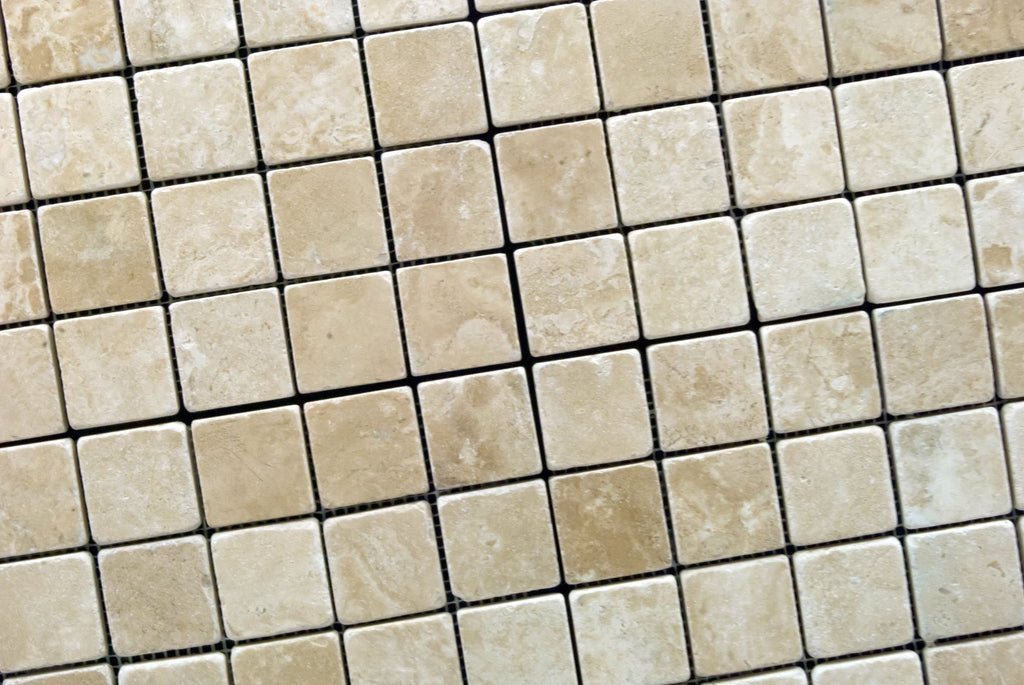 Durango Cream 2 X 2 Tumbled Travertine Mosaic Tile - Box of 5 sq. ft.