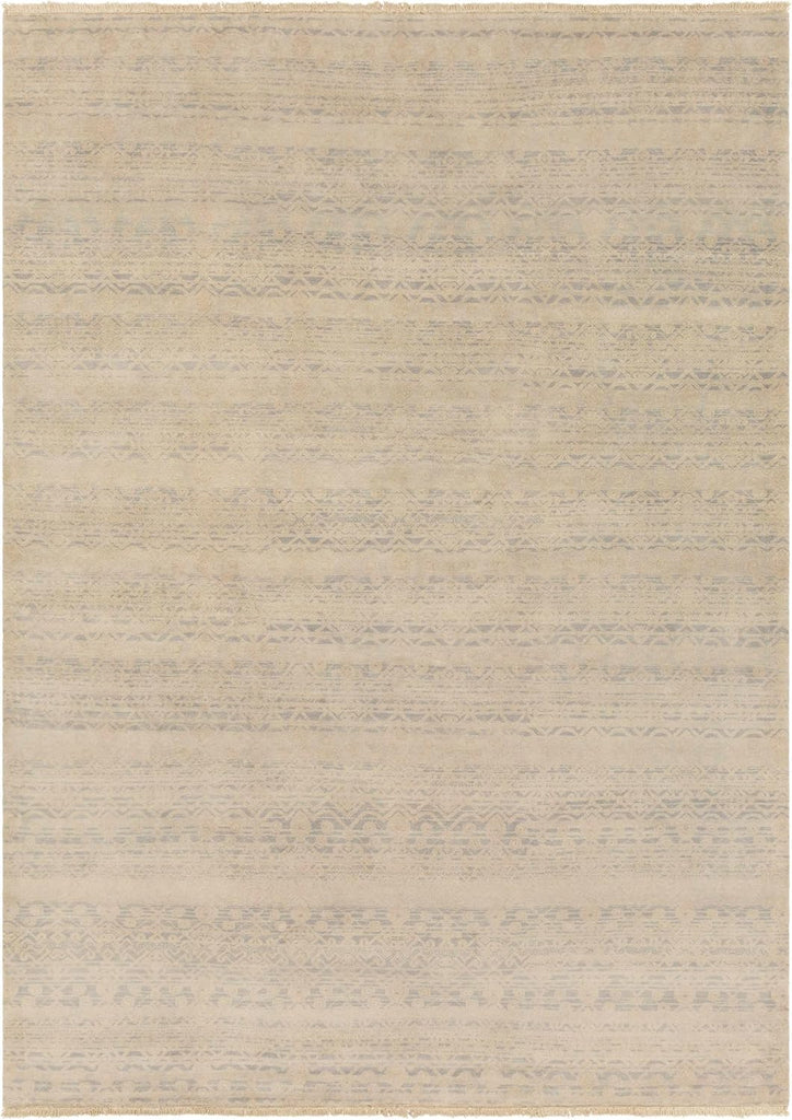 Colwich Wool Area Rug - Geometric Abstract Distressed Faded Striped - Traditional Transitional Minimalist Farmhouse