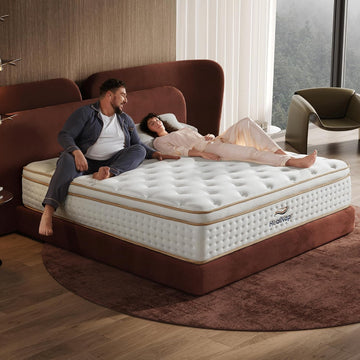 Hybrid Mattress in a Box Memory Foam Mattress King Size 14inch | Firm, Individual Pocket Spring, Upgrade Zoned