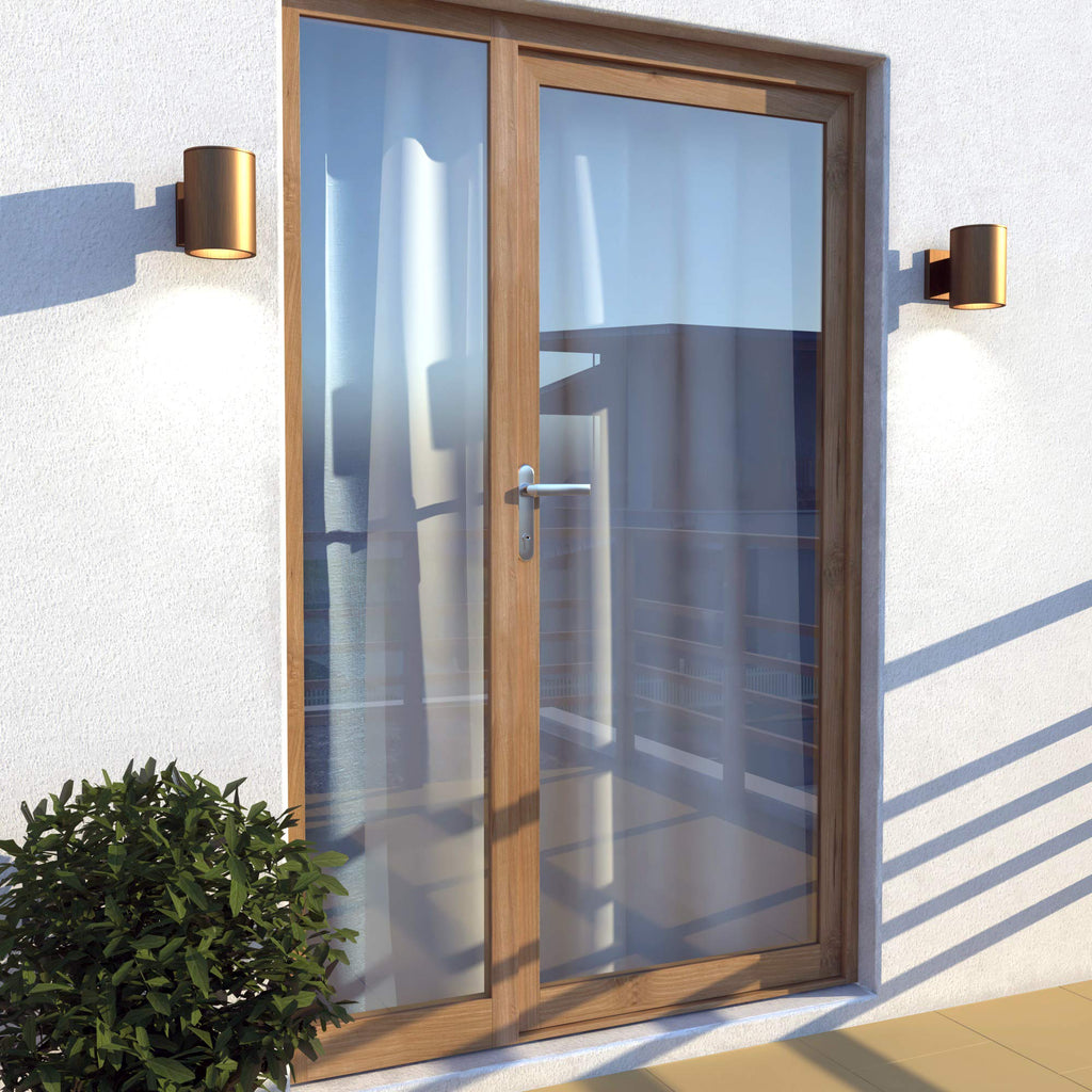 Chiasso 1-Light Brass Contemporary Outdoor Wall Sconce, 7.25 in. H