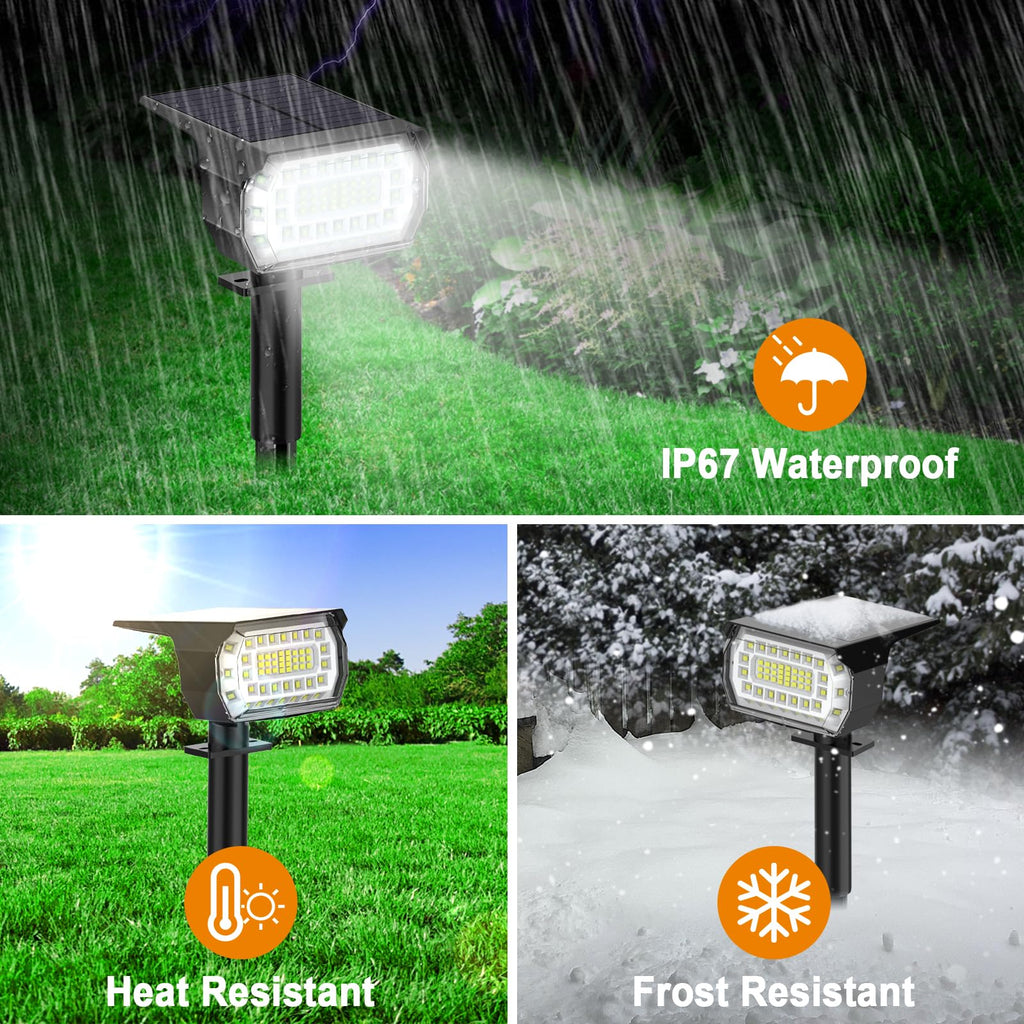 Solar Spot Lights Outdoor IP67 Waterproof, 8 Pack/76 LED, Cool White