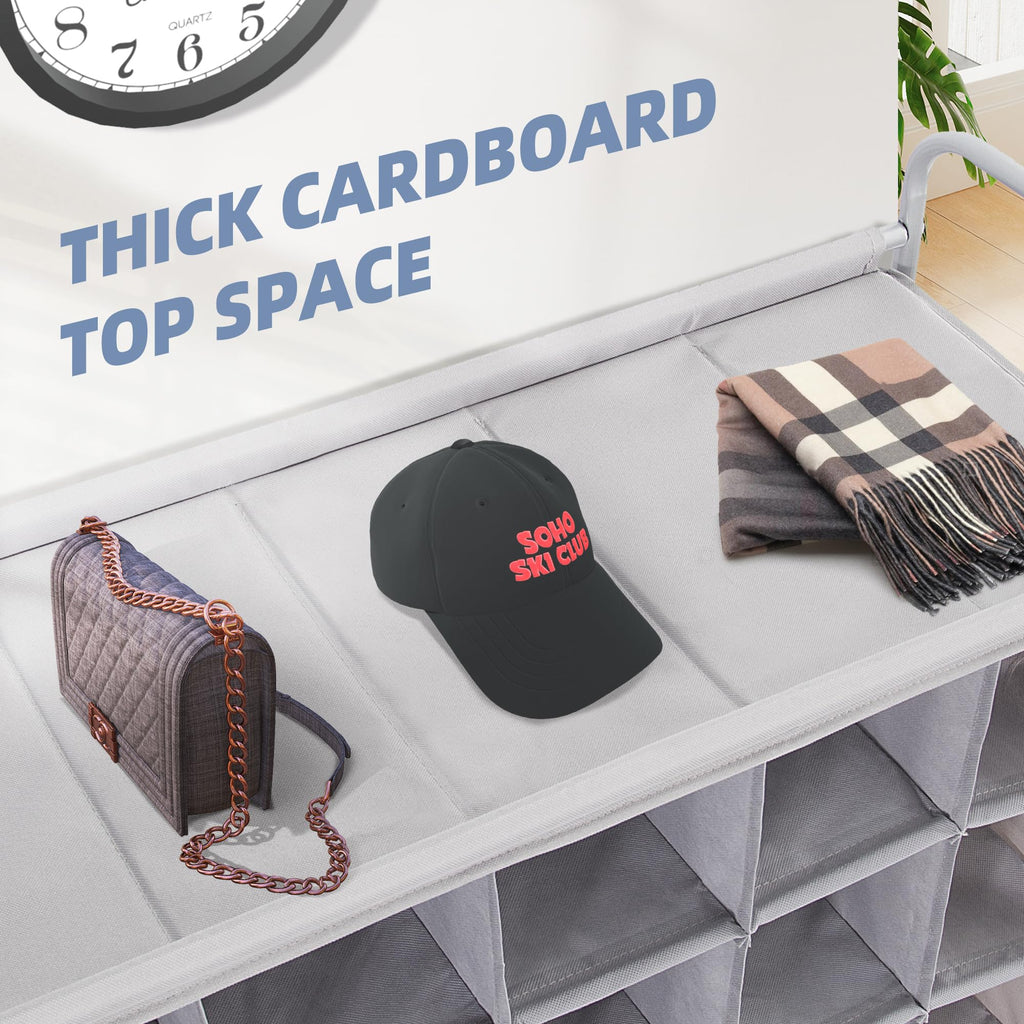 Shoe Cubby Organizer, Free Standing Shoe Cube Rack, Closet, 40-Cube Gray