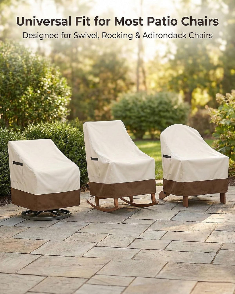 Waterproof Patio Chair Covers, Heavy Duty 600D Lawn Outdoor Furniture Covers for Swivel, Lounge, Rocking & Adirondack