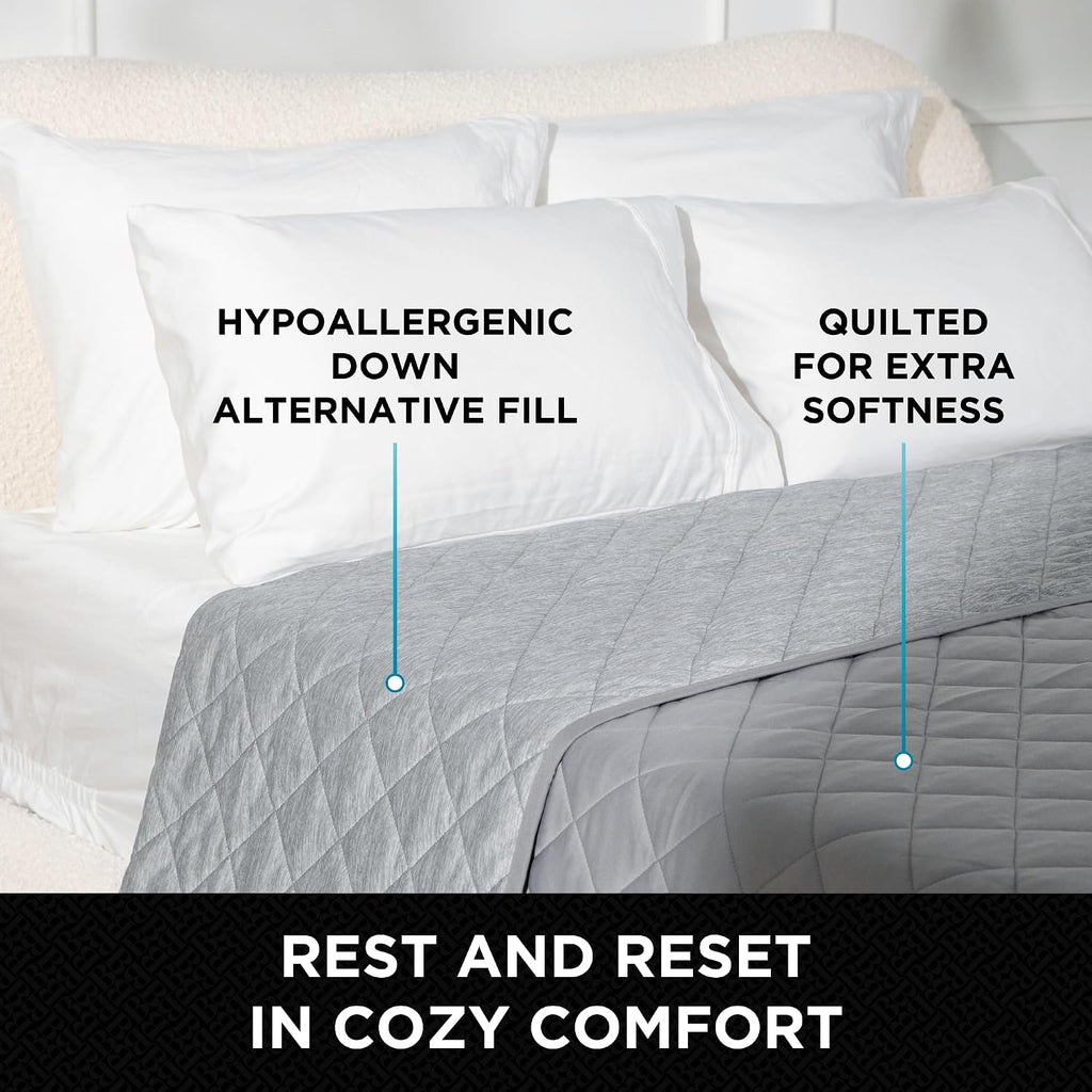 Cooling Blanket Queen Size - Cooling Down Alternative Blanket for Hot Sleepers, Reversible Cool Touch Fiber, Quilted