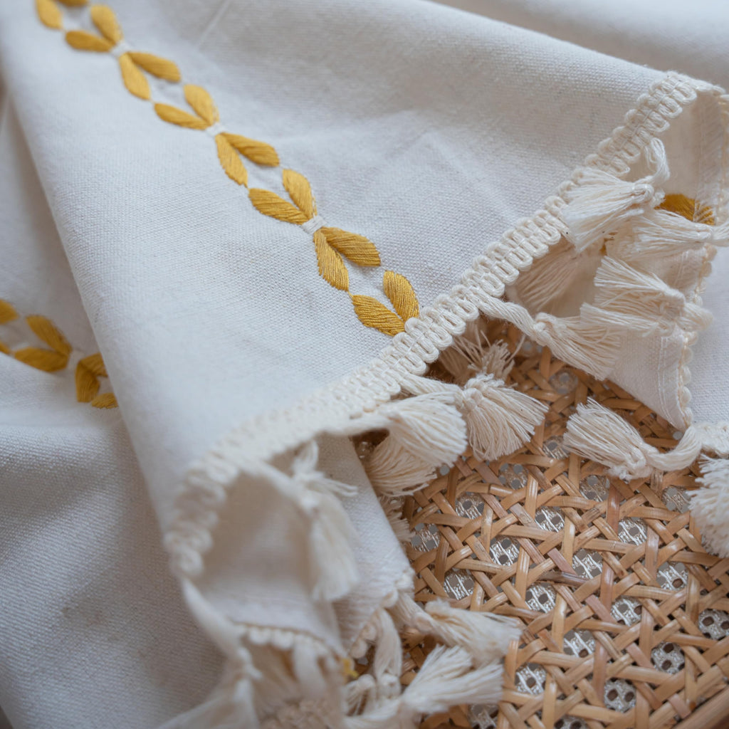 Boho Curtains Bedroom, Semi Blackout Farmhouse Vintage Shabby Chic Tassels Window Treatment Bohemian Embroidery