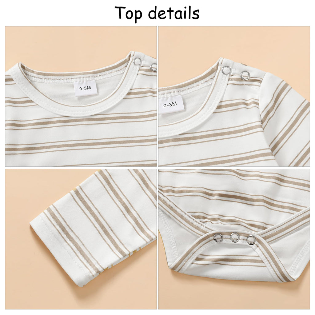 Toddler Baby Boys Clothes Summer Outfit Stripe T-Shirt Shortall Romper Set Cute Bodysuit Solid Color