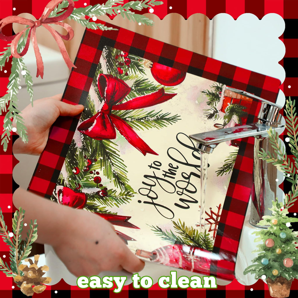 6 Pcs Christmas Placemats 17 x 12" Winter Table Mats, Classic