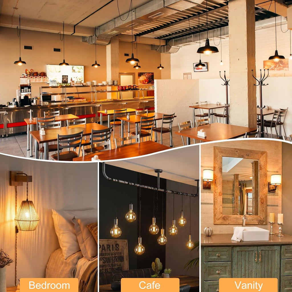 E26 Dimmable G25/G80 Globe 6W LED Vintage Edison Light Bulbs 60W Equivalent