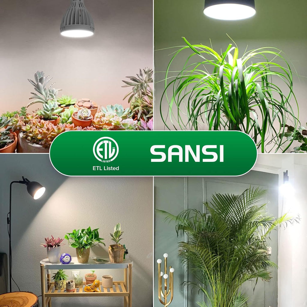 LED Grow Light Bulb 2Pack, PAR25 24W 1Pack + PAR25 15W 1Pack, Full Spectrum LED Grow Bulb for Indoor Plants