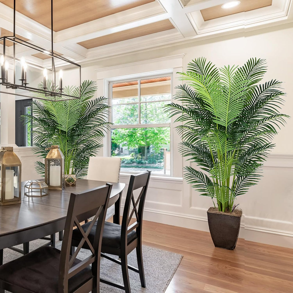 6 Ft Artificial Tropical Palm Tree With 24 Removable Leaves - Large Faux Plant for Indoors and Outdoors, Silk