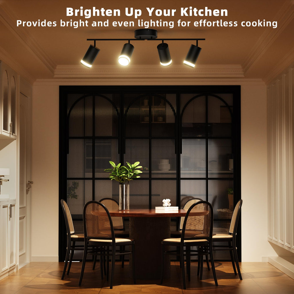 Track Lighting Fixtures Ceiling, GU10 Black Led Ceiling Spotlight, Modern Track Light Kit Bedroom Living Room