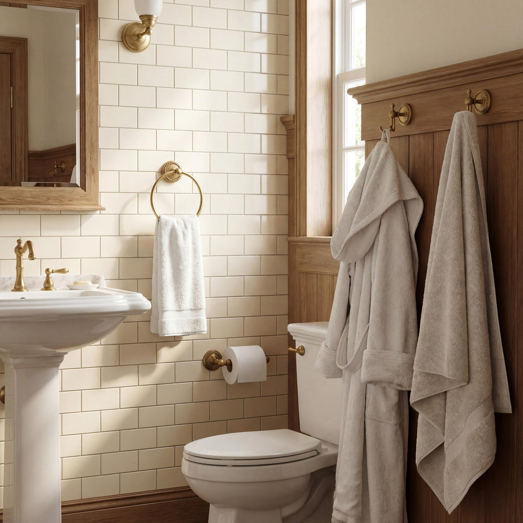 4 Pcs Antique Brass Gold Bathroom Accessories Set