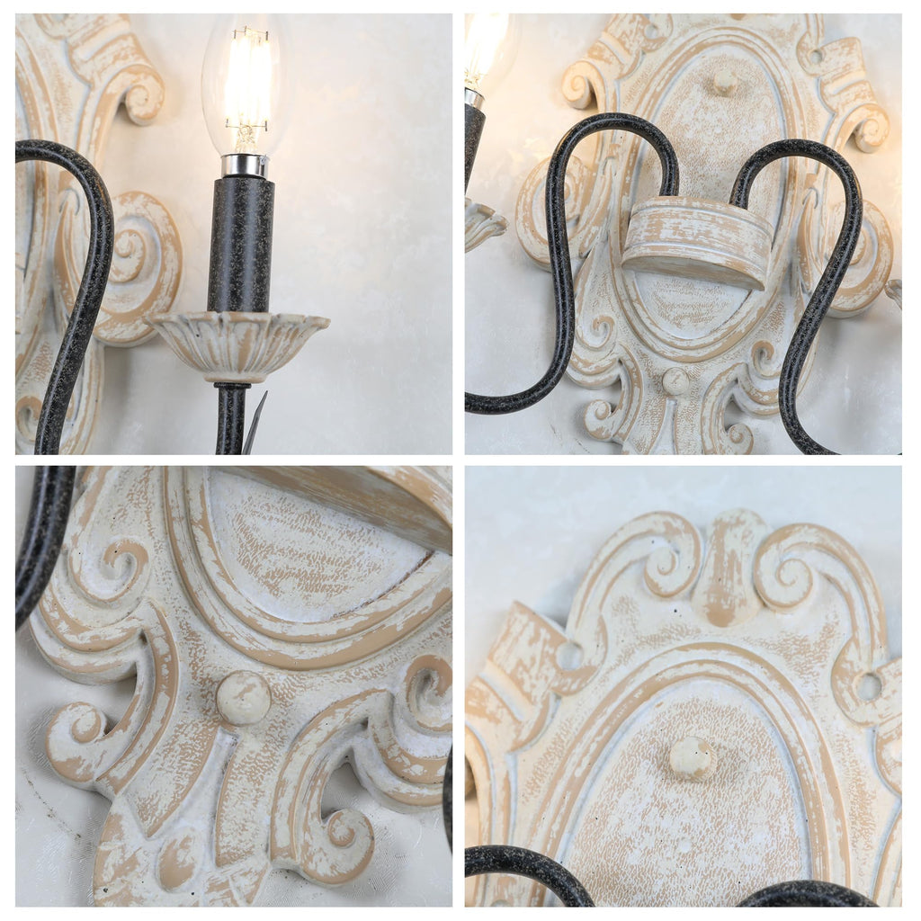 Farmhouse Wall Sconces Set of 2, Vintage 2-Light E12 Wall Lights