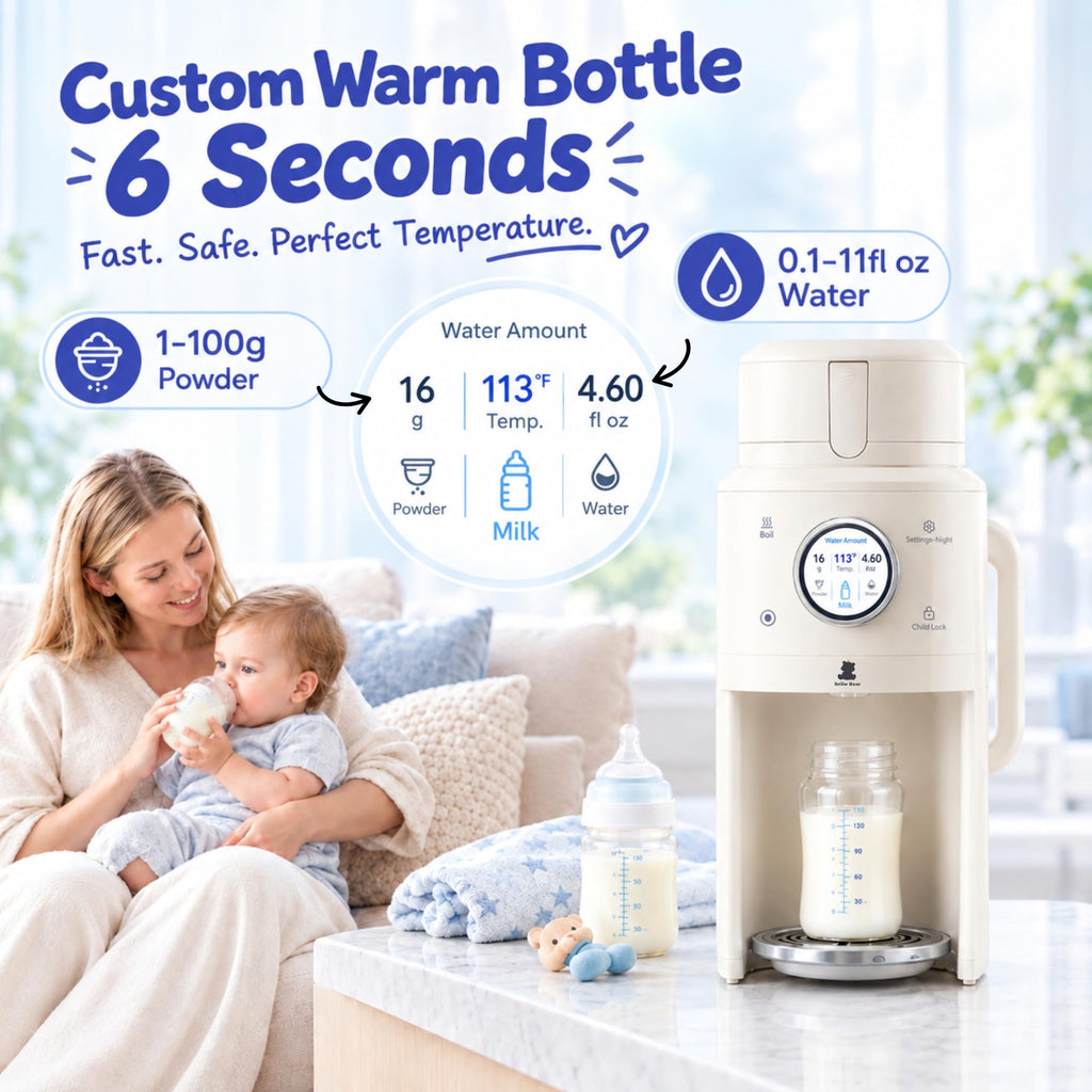 Baby Formula Maker-One Touch Warm Formula Dispenser, Precise Powder Water Ratio & Memory Setting,Sealed Powder