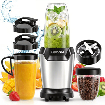 11-Piece Countertop Blender Max 1300W, with 37oz, 32oz & 22oz Cups