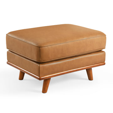 Artisan Ottoman Italian Nappa 11000 Top Grain Leather, Perfect Balance of Support and Comfort, Clean Lines, Sleek