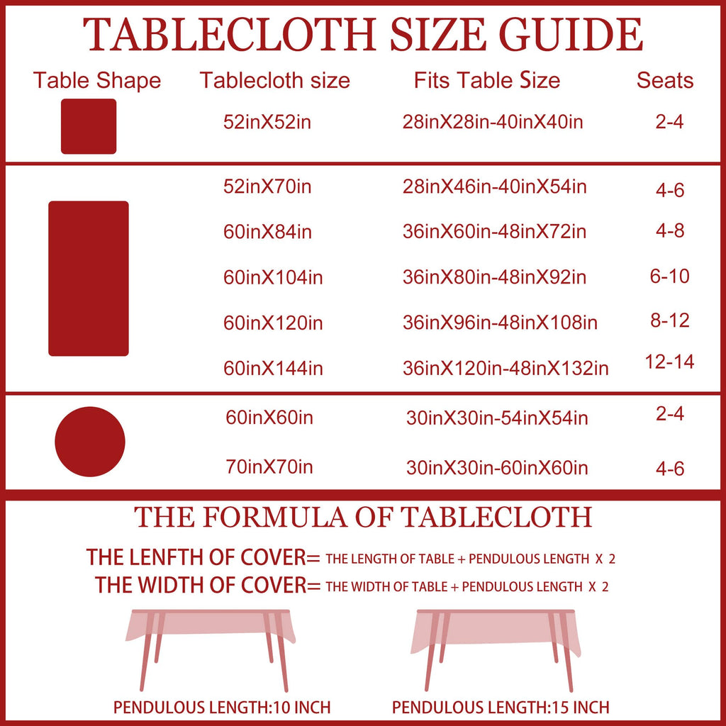 Christmas Tablecloth 52x70 Inches, Holiday Red Table Cloth for Rectangle Tables - Red Truck Christmas Decorations