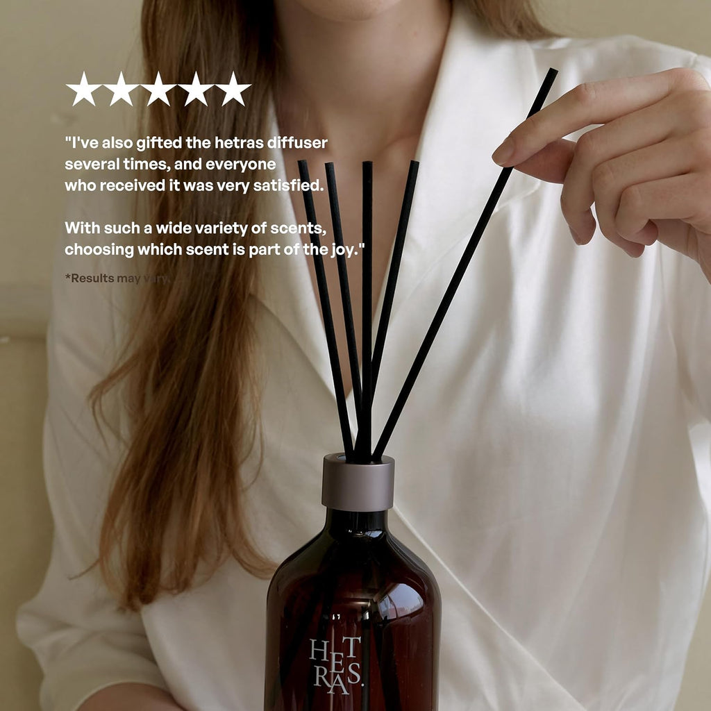 Premium Reed Diffuser Set (Hotel Wood Scent)-Large Capacity Home Fragrance | 16.9 fl.oz (500ml), 1 Pack with 5