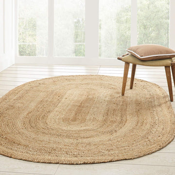 Braided Jute Indoor Outdoor Area Rug, Handwoven Jute Decor, Pool Deck, Dining Room, Office, Kitchen, Entry, Modern
