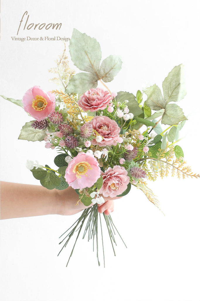 Artificial Greenery Stems Box Set, 45pcs with 6 Kinds of Faux Greenery Flowers Picks for DIY Bridal Bouquets Wedding